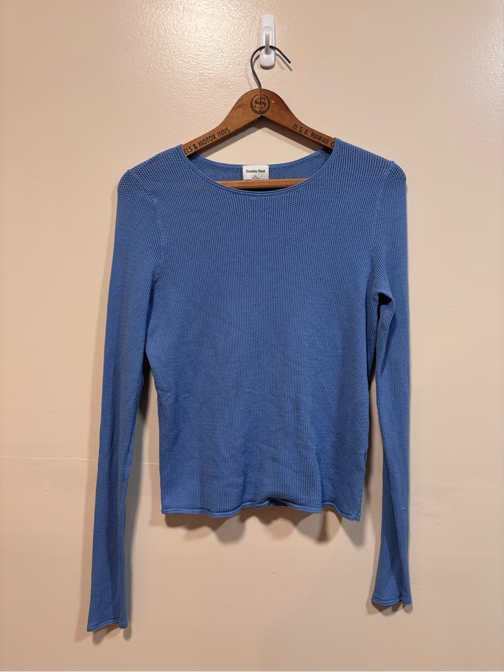 Sunday Best Women's Blue Long-Sleeve Knit Top  XL